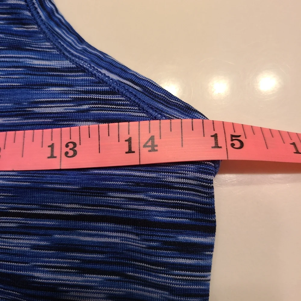 Athleta Ruched Reflective Racerback Tank Top Blue Small - Picture 10 of 12